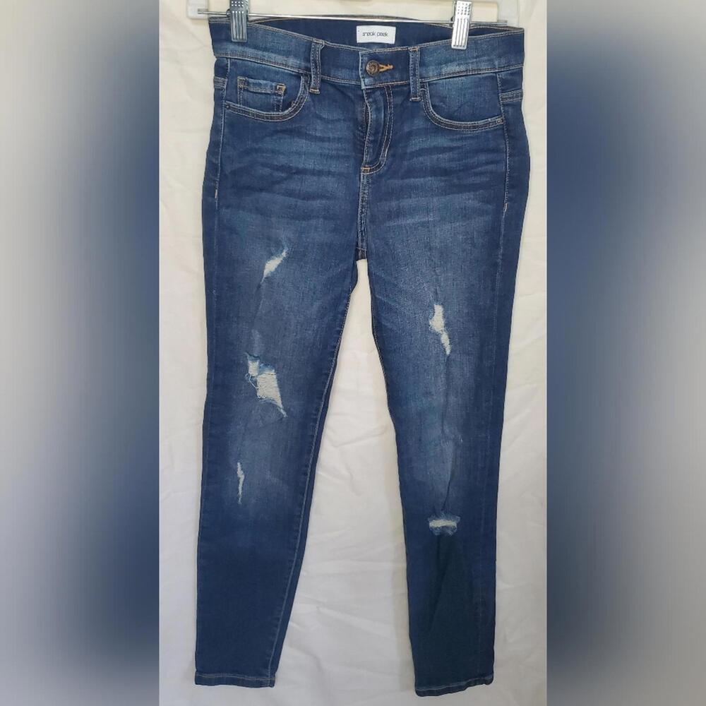 Youth Sneak Peek Blue Denim Ripped Jeans Size 0/W24